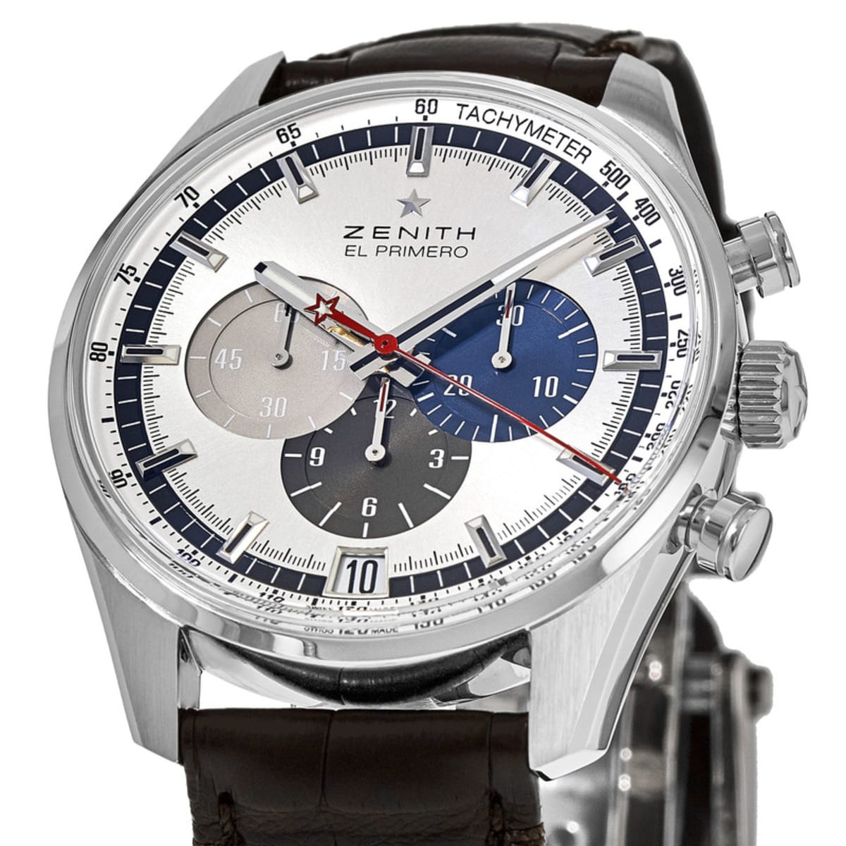 セレクトオーダー Zenith Chronomaster El Primero Automatic Silver Dial Leather Strap