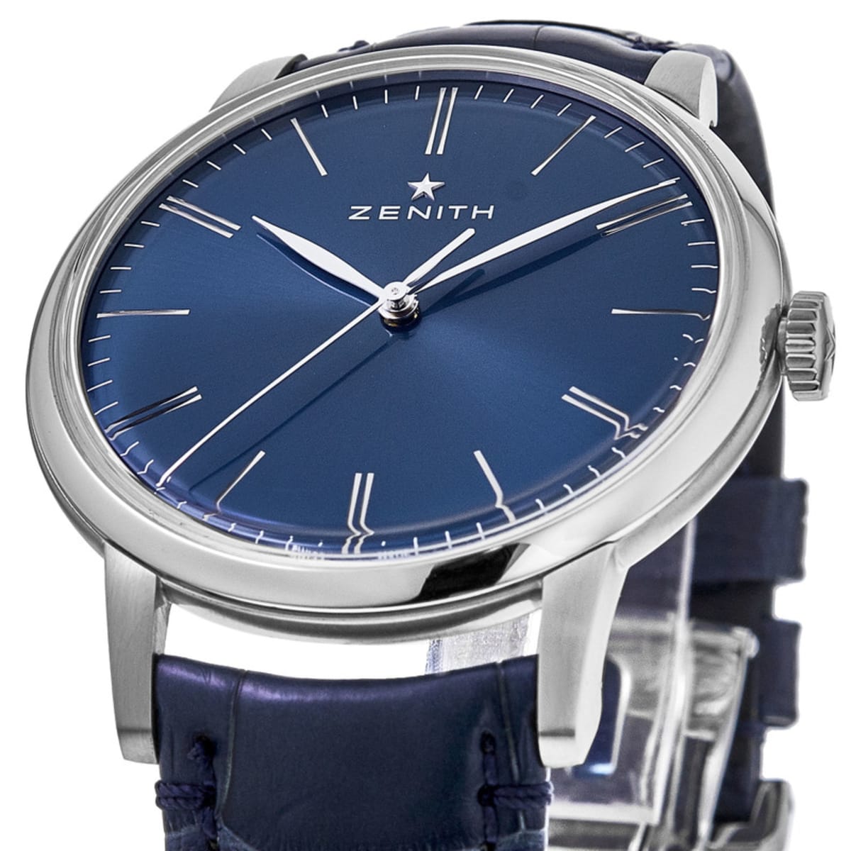 Zenith Elite 6150 Blue Dial Blue Leather Strap Men s Watch 03.2272