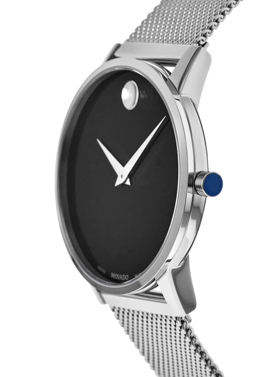 Black Museum Dial Steel Movado Men\'s 0607219 Stainless Watch