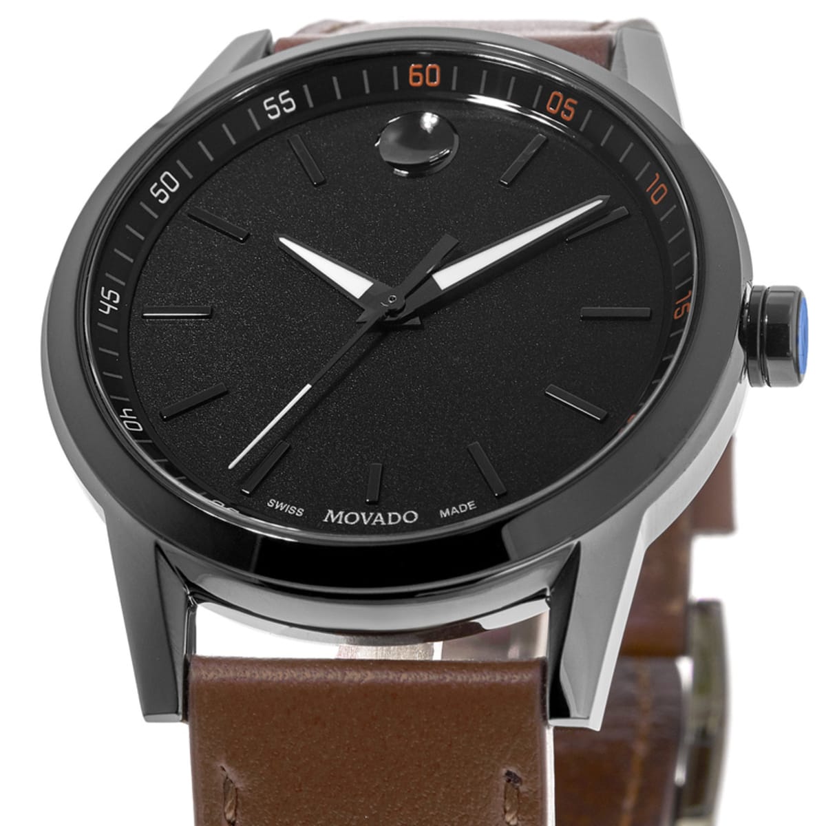 Movado Museum Black Dial Cognac Leather Men's Watch 0607224 | vlr.eng.br