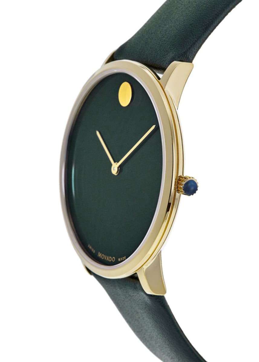 Movado Exclusive Green Dial Leather Strap Men's Watch 0607260