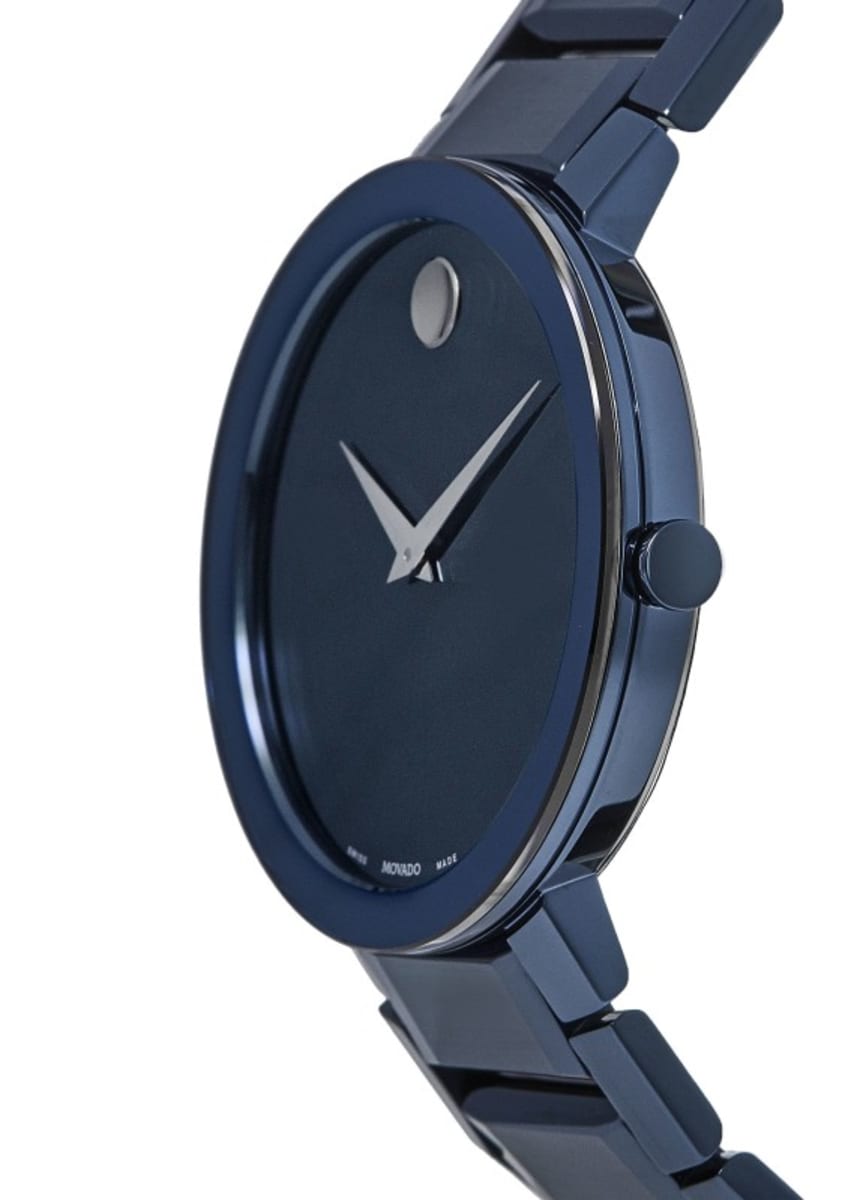 Blue 0607556 Men\'s Movado Watch Blue Dial Steel Sapphire