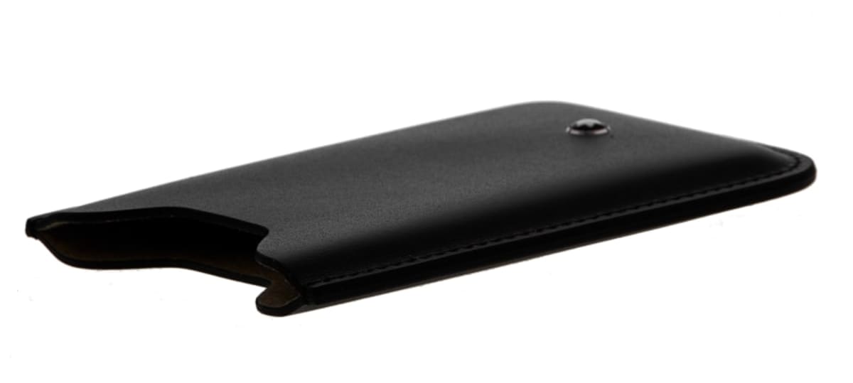 Montblanc 3/4 Black Leather Phone Pouch 107044 | WatchMaxx