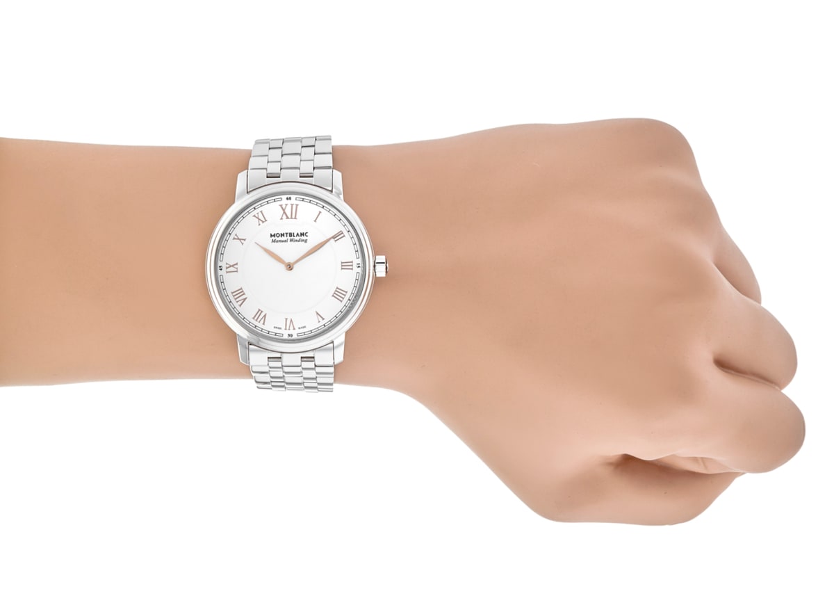 Montblanc Tradition Manual Winding White Dial Steel Men's Watch 119963