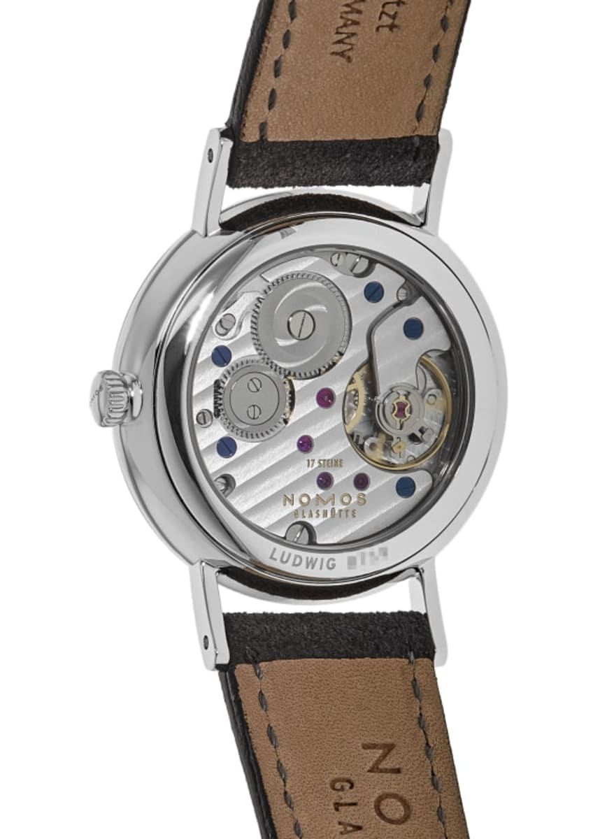 Nomos Glashutte Ludwig 33 Noir Black Dial Leather Strap Unisex Watch 227