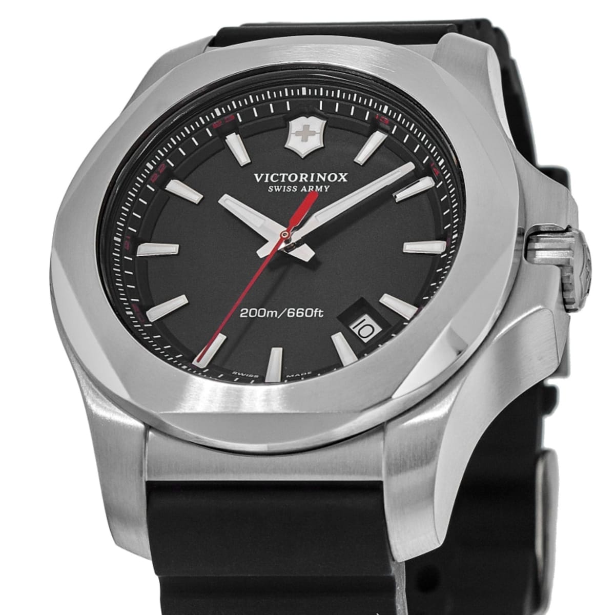 Victorinox Swiss Army I.N.O.X. Steel & Rubber Black Dial Black