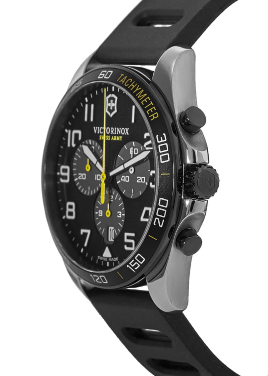 Reloj FieldForce Sport Chrono,correa de caucho negro, dial negro, con
