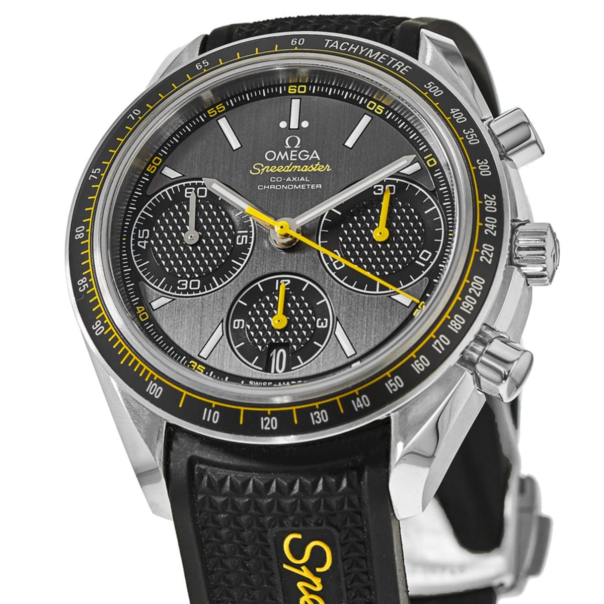 Omega Speedmaster Racing Chronometer Grey Chronograph Black Rubber ...