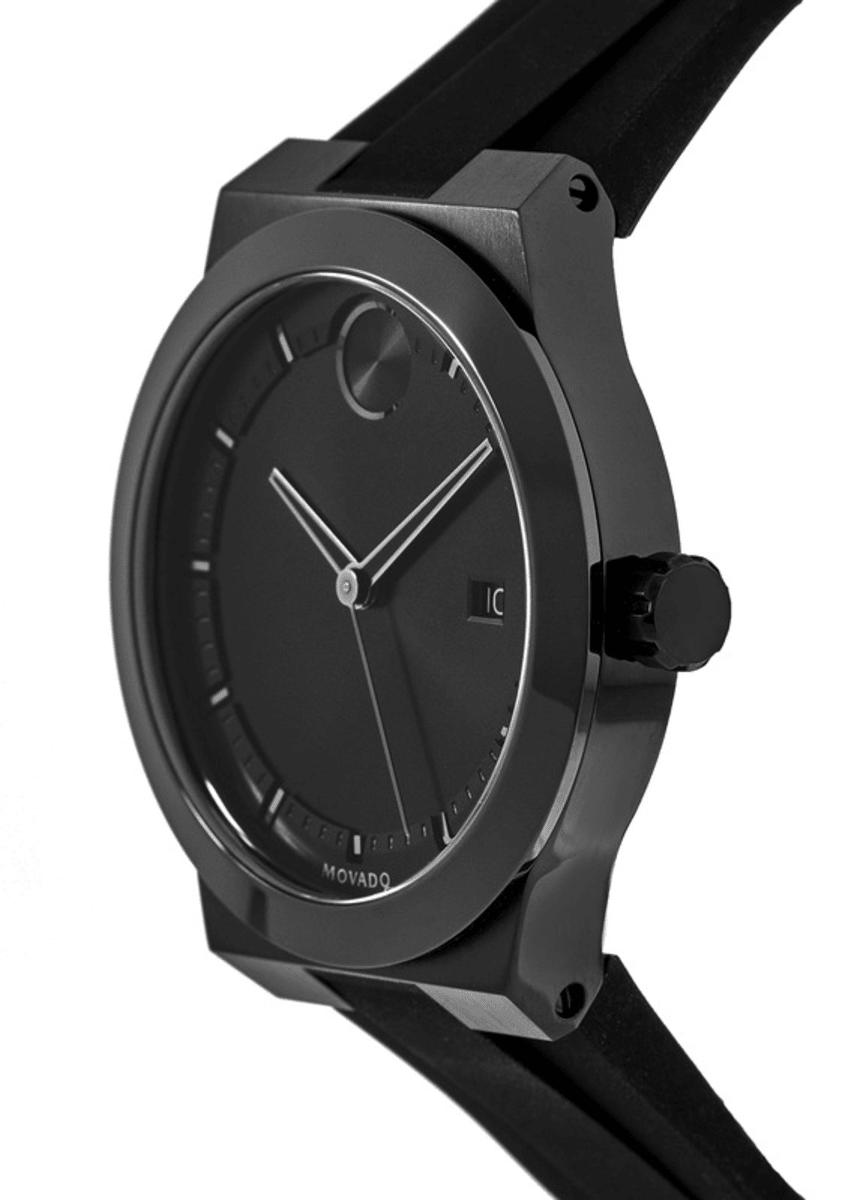 Movado Bold Black Dial Black Silicone Strap Men's Watch 3600621