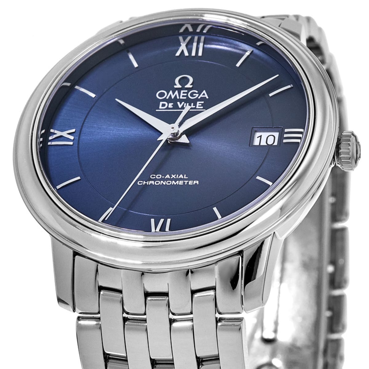 Omega De Ville Prestige Co-Axial 36.8mm Automatic Blue Dial Steel Men's  Watch 424.10.37.20.03.001