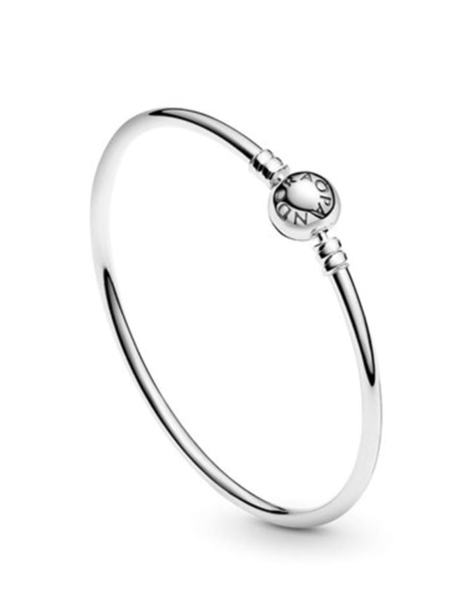Pandora Sterling Silver 21cm Charm Bangle Bracelet 590713-21