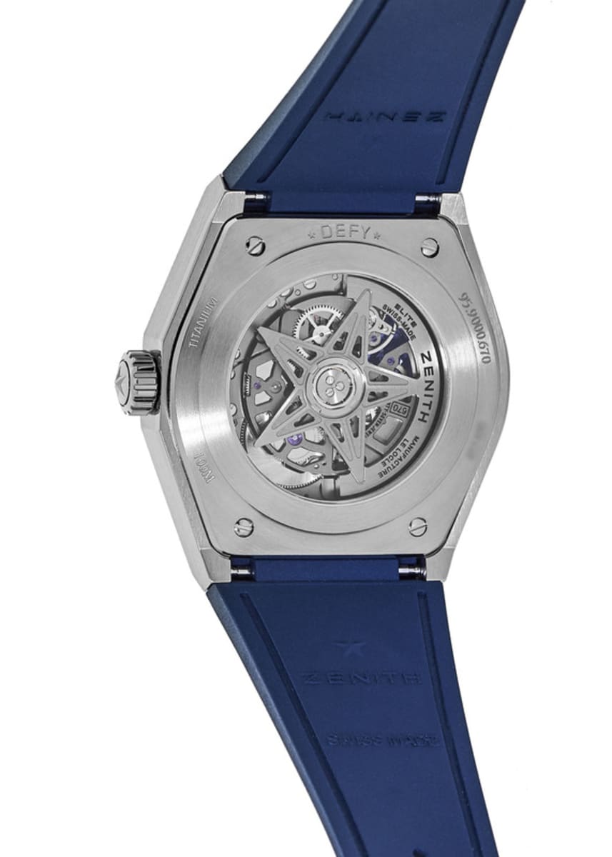  Zenith Defy Classic Blue Titanium Skeletonised Movement Watch  95.9000.670/78.R782 : Zenith: Clothing, Shoes & Jewelry