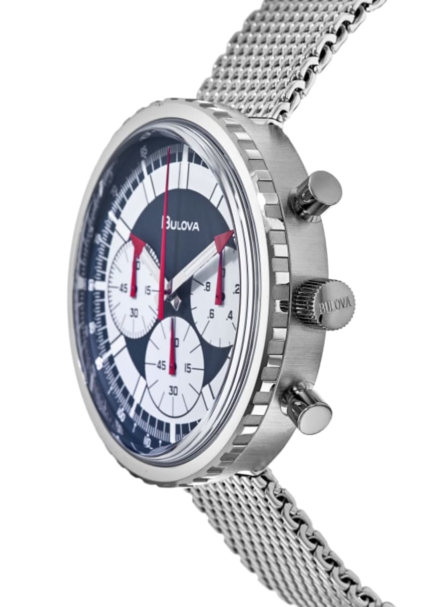 Bulova Special Edition White Chronograph Dial Steel Mesh Band 