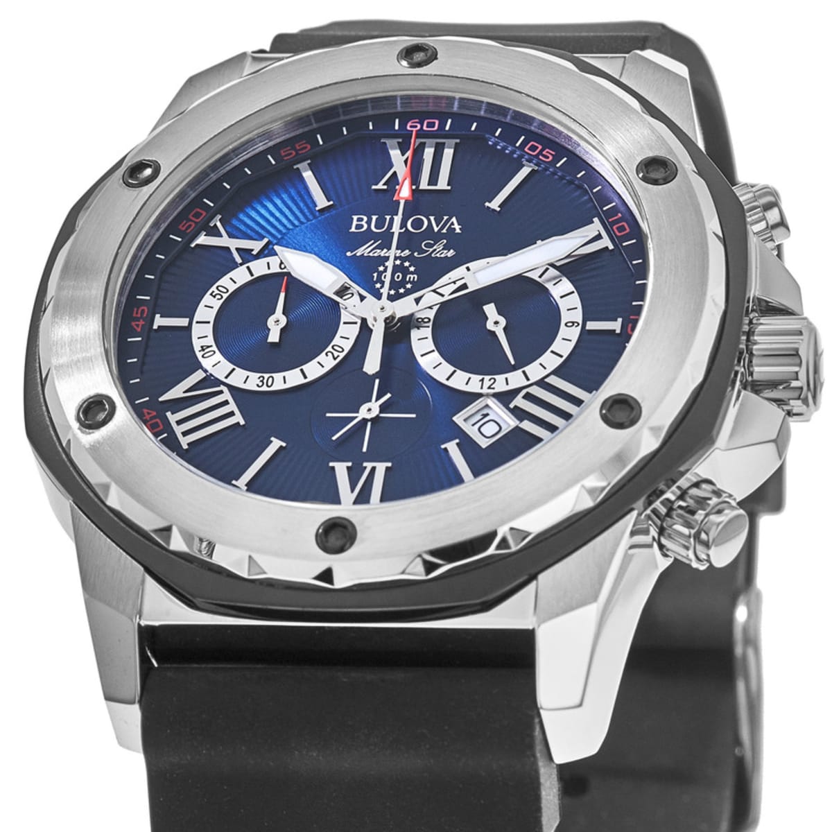 Bulova Marine Star Blue Chronograph Dial Black Silicone Bulova Marine Star Blue Chronograph Dial Black Silicone