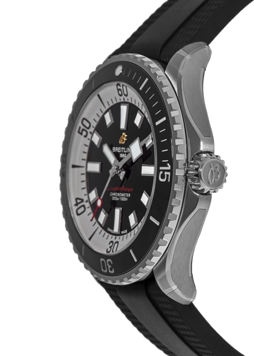 Breitling Superocean Automatic 46 Black Dial Rubber Strap