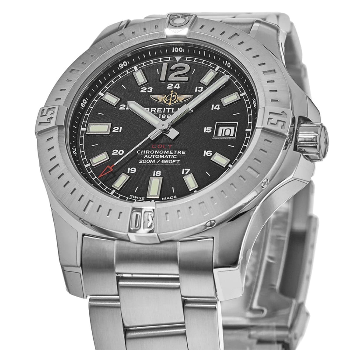 Breitling Colt 44 Automatic Black Dial Stainless Steel Men's Watch ...