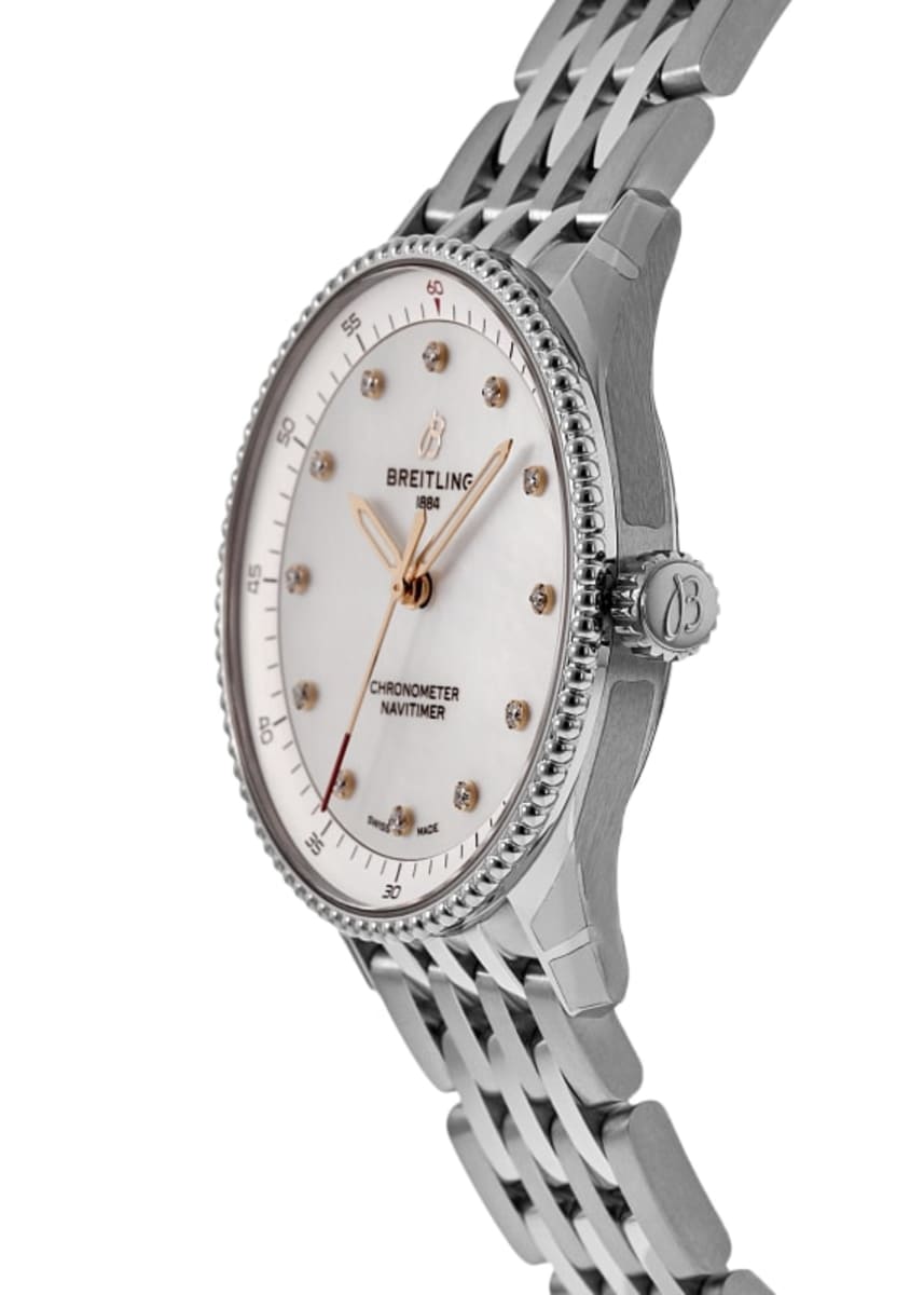 Breitling Navitimer 32 Mother of Pearl Diamond Dial Steel