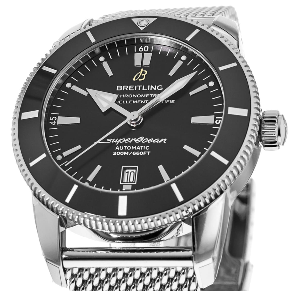 1 Breitling Superocean Heritage 46 Chronograph Steel / Black / Black /  Milanese A1332024.B908.152A for Sale