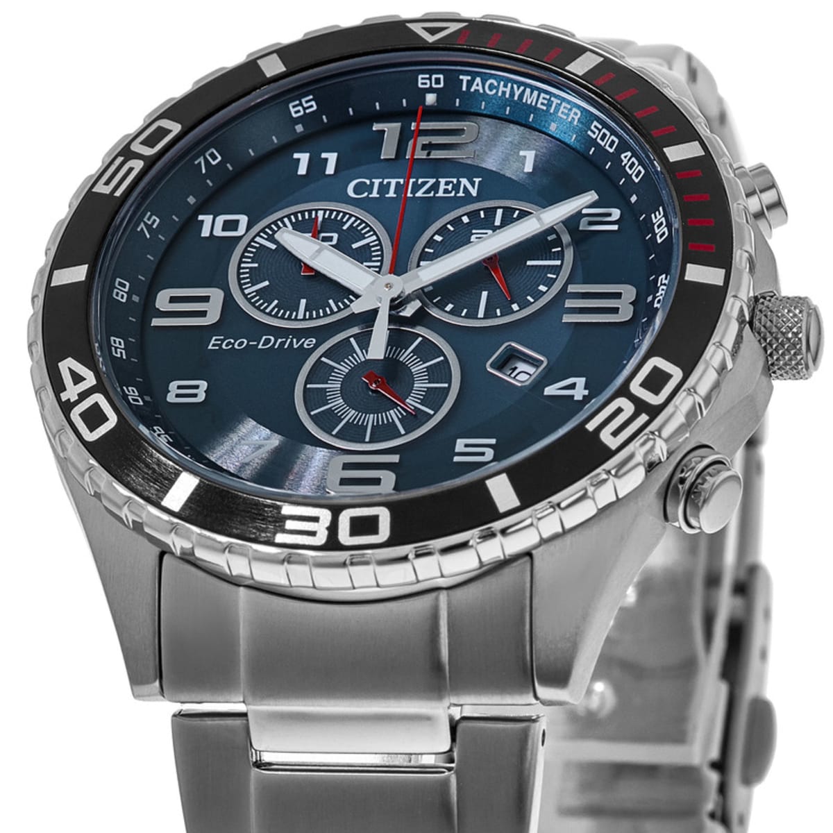 Citizen Eco-Drive Blue Chronograph Dial Steel Men's Watch AT2121-50L