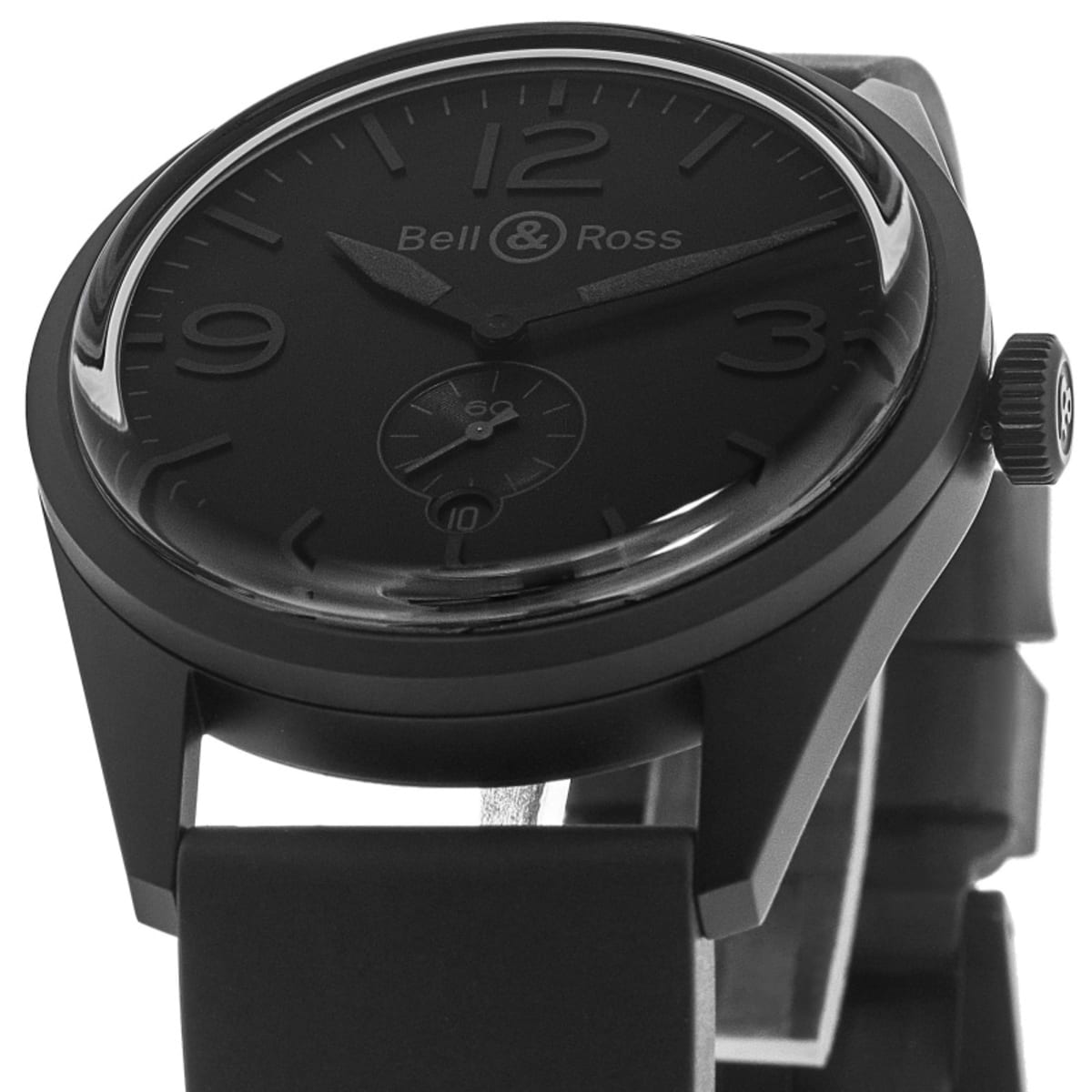 Bell & Ross BR 123 Vintage Black Dial Rubber Strap Men's Bell & Ross BR 123 Vintage Black Dial Rubber Strap Men's