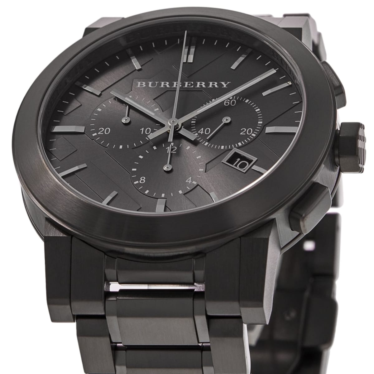 Burberry Men s Swiss Chronograph Gray Ion Steel 42mm Men s Watch BU9354