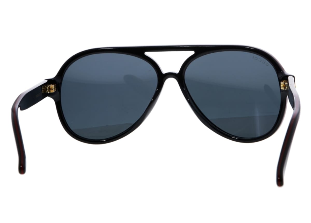 Gucci Black Pilot Men's Sunglasses GG0270S-002-PO | WatchMaxx