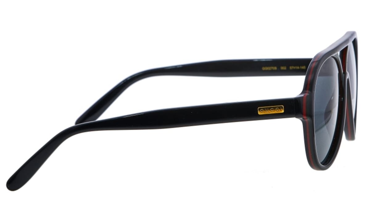 Gucci Black Pilot Men's Sunglasses GG0270S-002-PO | WatchMaxx