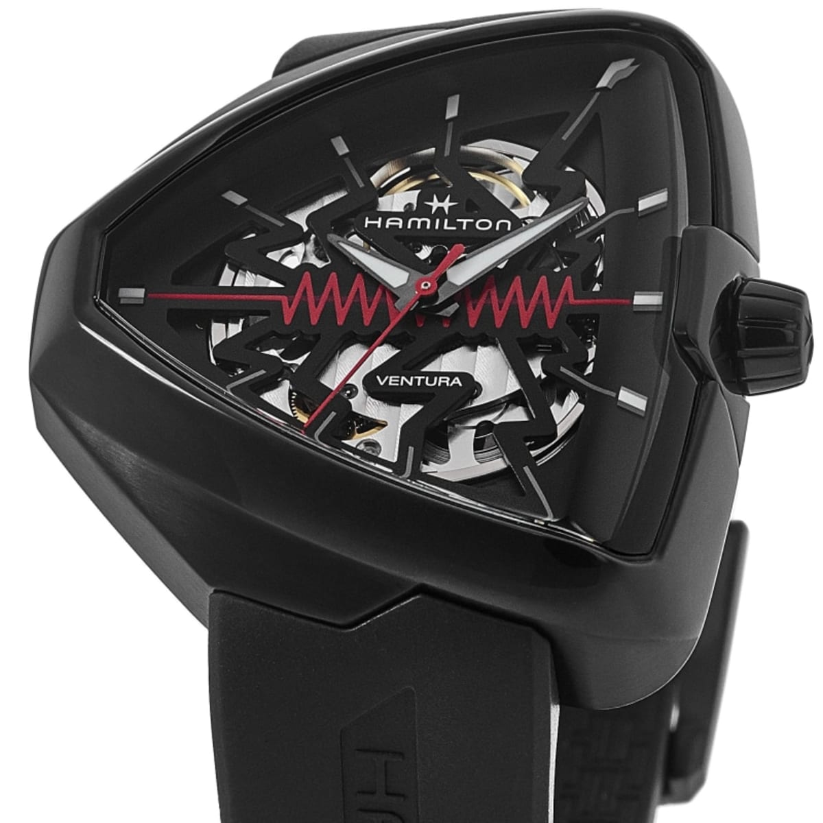 Hamilton Ventura Elvis80 Auto Black Skeleton Dial Rubber Hamilton Ventura Elvis80 Auto Black Skeleton Dial Rubber