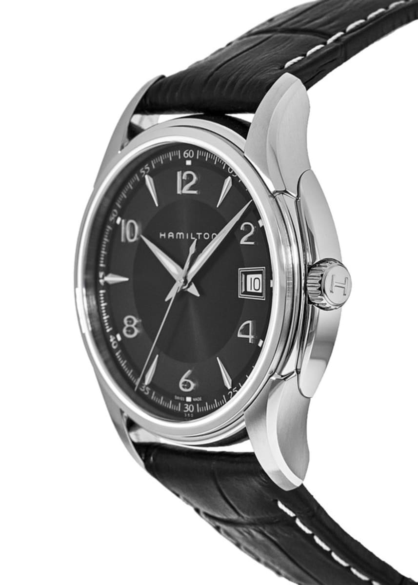 Hamilton Jazzmaster Gent Quartz Black Dial Leather Strap Men's