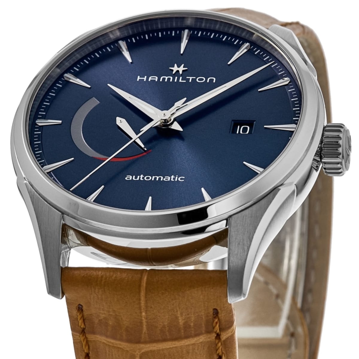 Hamilton Jazzmaster Power Reserve Auto Blue Dial Brown Leather 