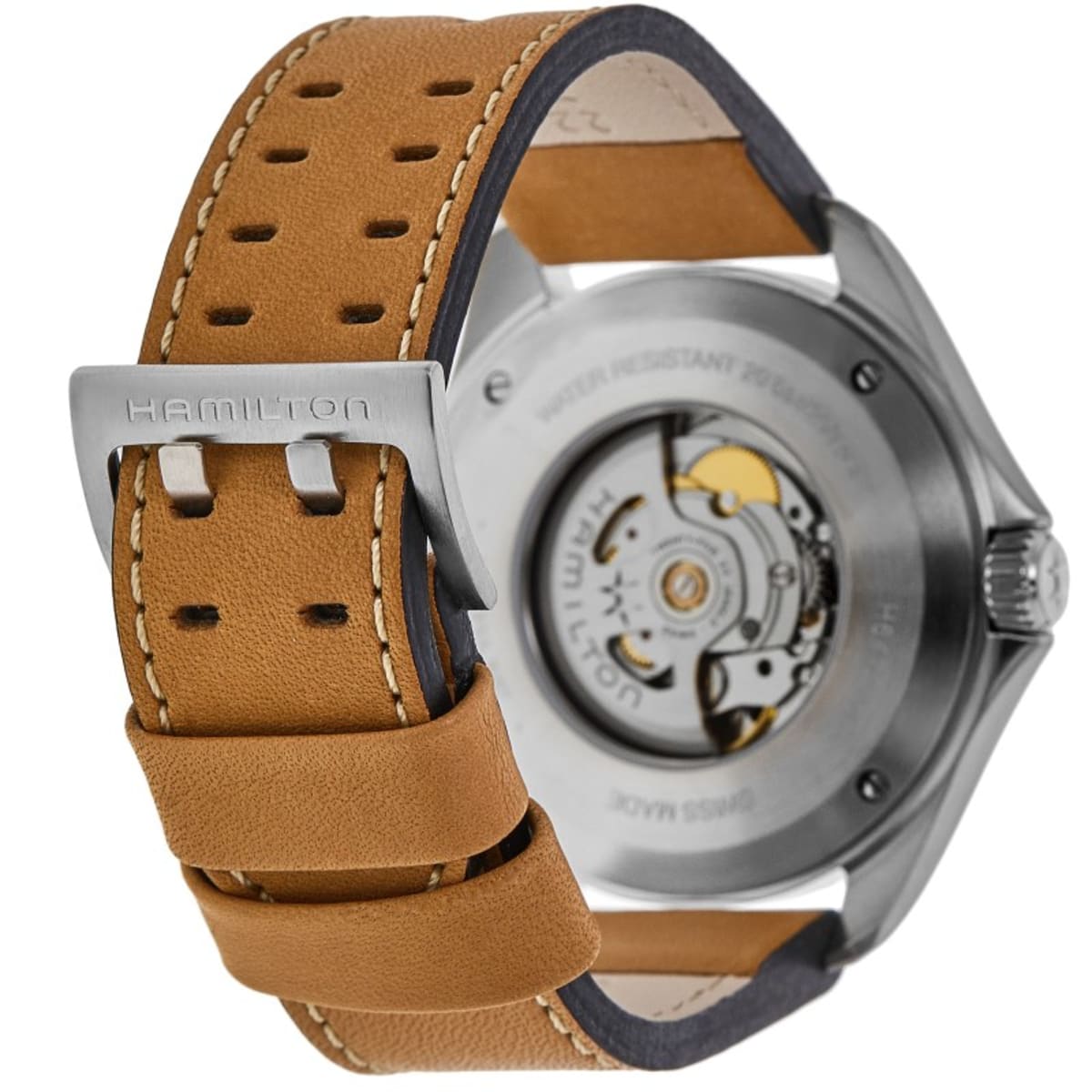 Hamilton Khaki Aviation Pilot Day Date Auto Black Dial Leather