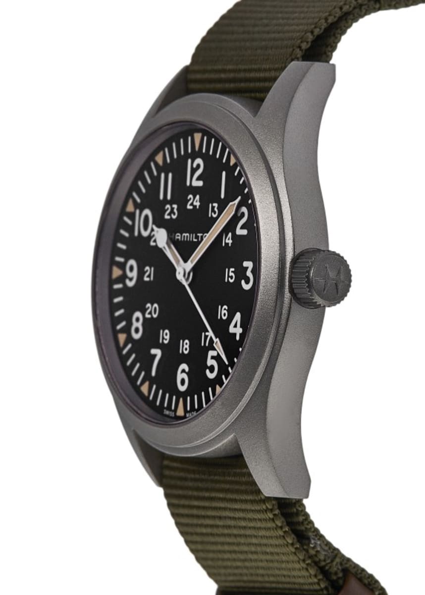 Hamilton Khaki Field Mechanical 42mm Black Dial Textile Hamilton Khaki Field Mechanical 42mm Black Dial Textile