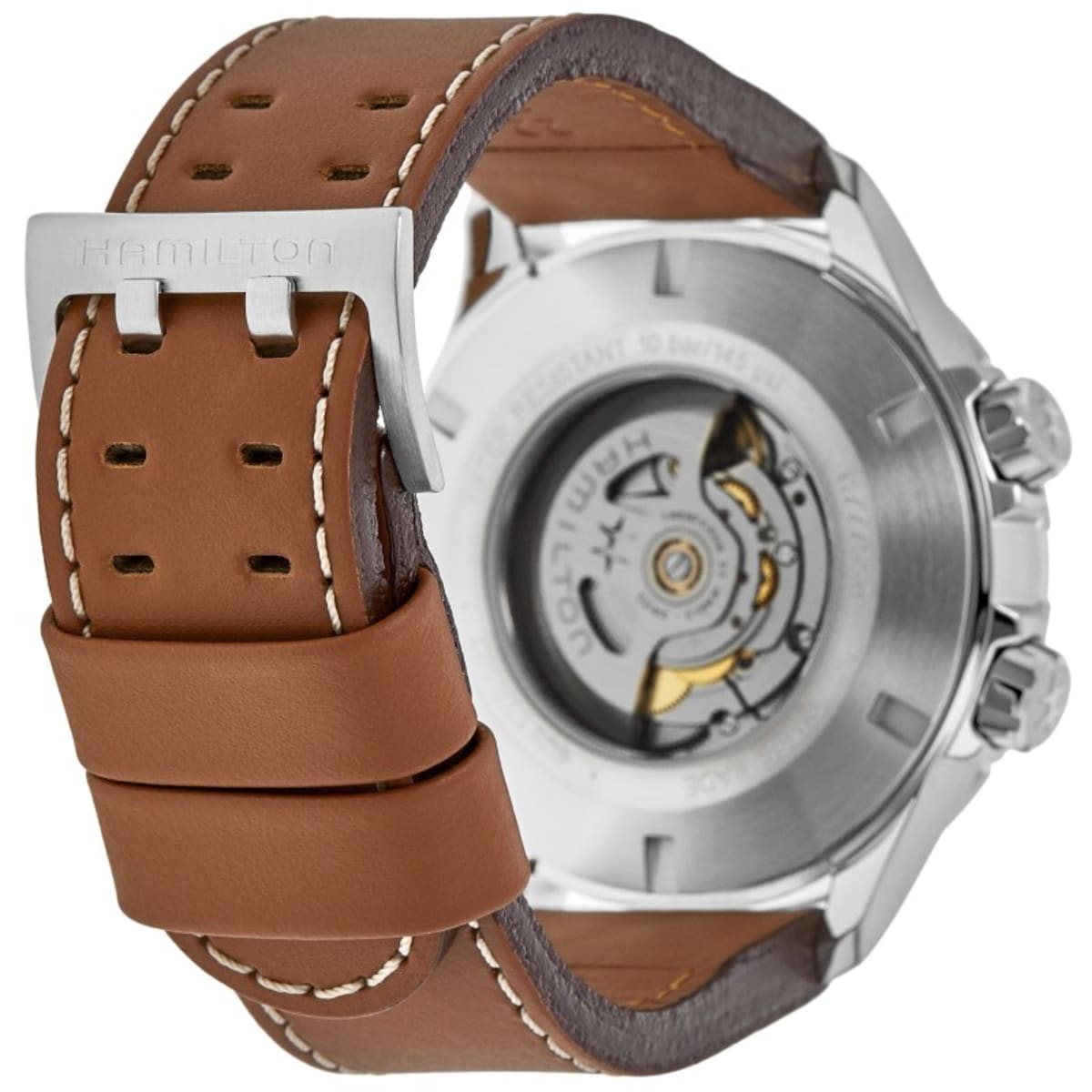 Hamilton Khaki Aviation X-Wind Day Date Auto Black Dial Leather