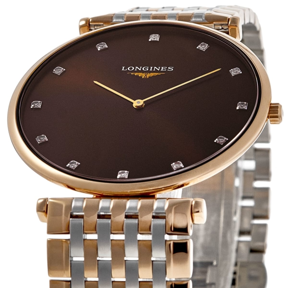Longines La Grande Classique Quartz Brown Diamond Dial Two-Tone