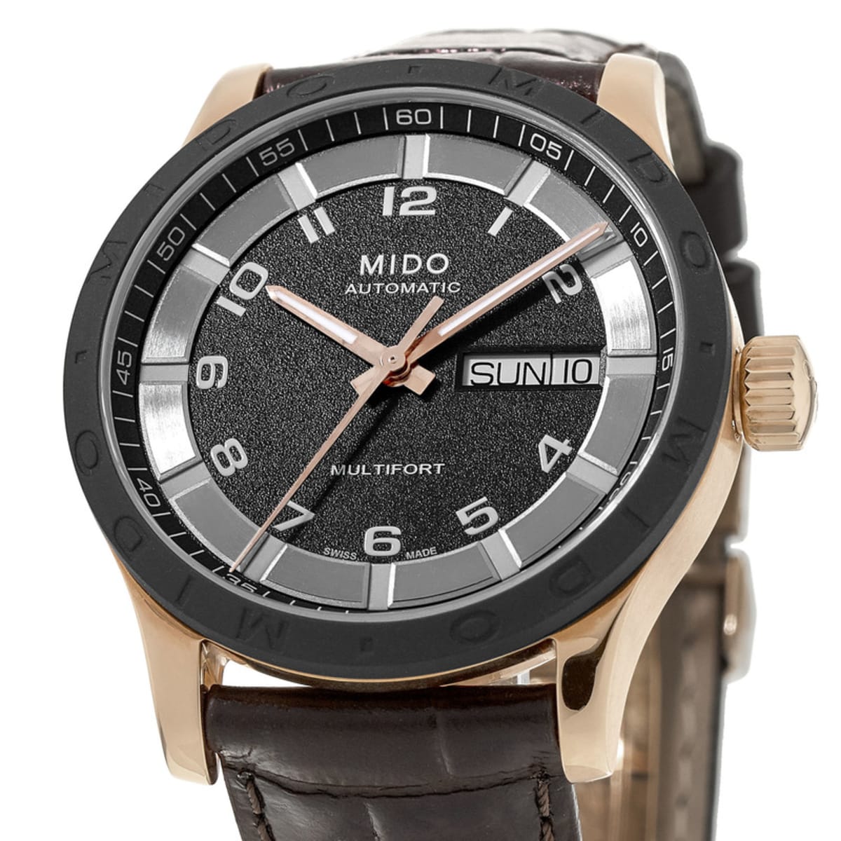 MIDさま専用　a018 a020 Mido Multifort Automatic Day-Date Brown Dial Leather Strap Men's