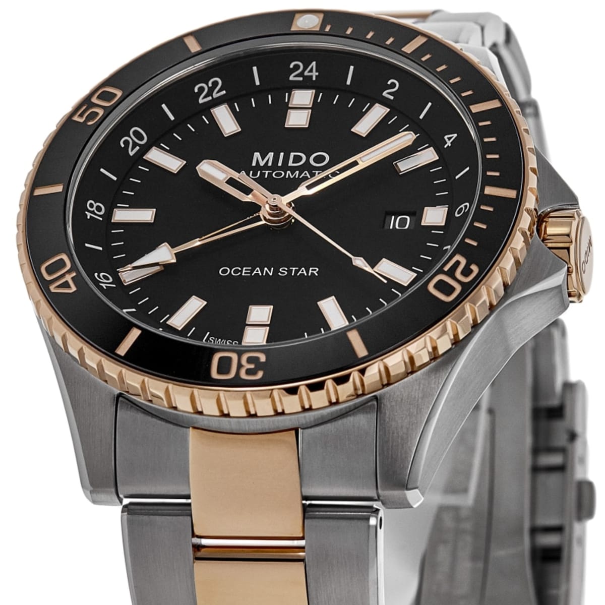 Mido Ocean Star GMT Black Dial Two-Tone Steel Men