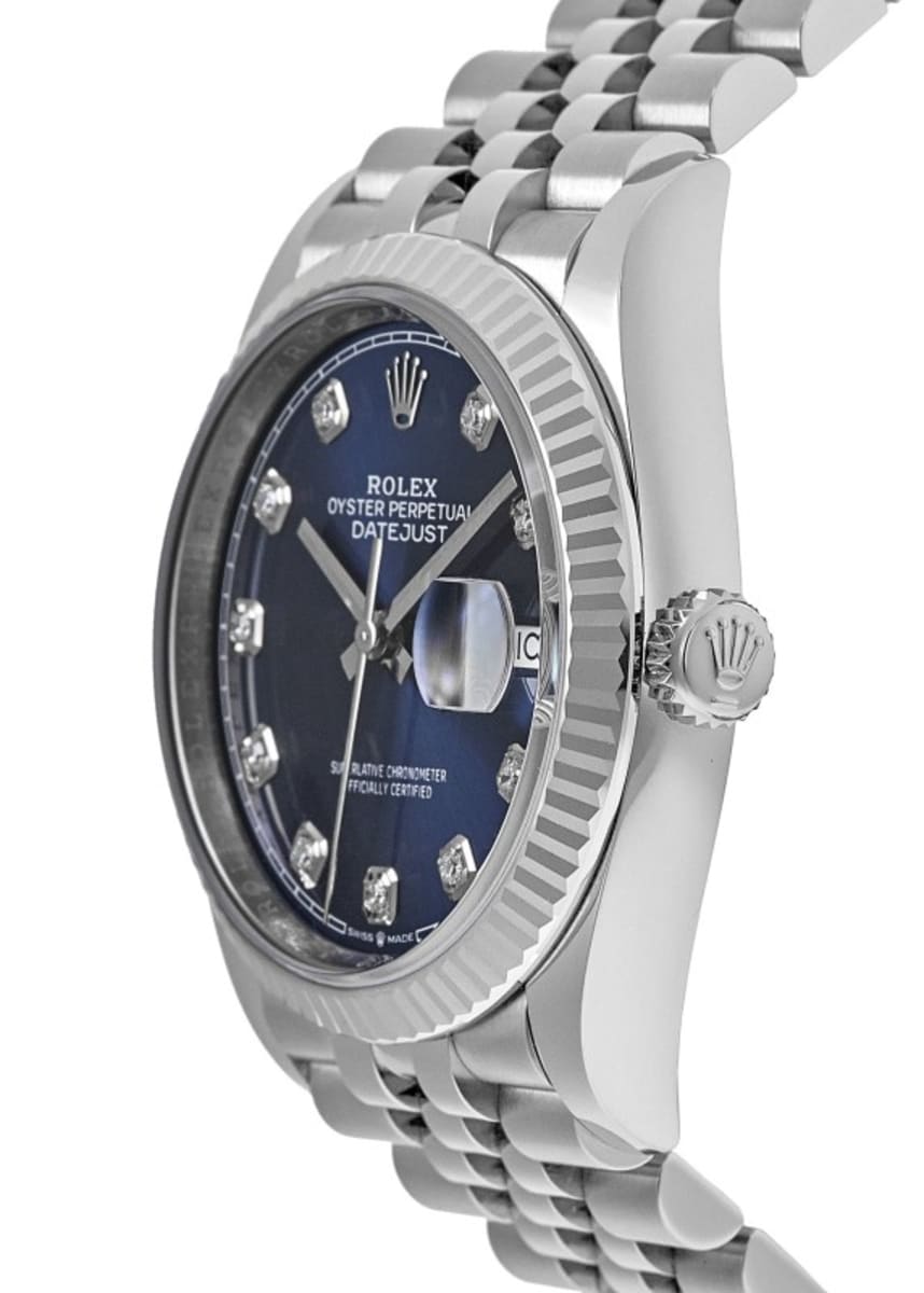 Rolex Datejust 36 Steel & White Gold Blue Diamond Dial Women