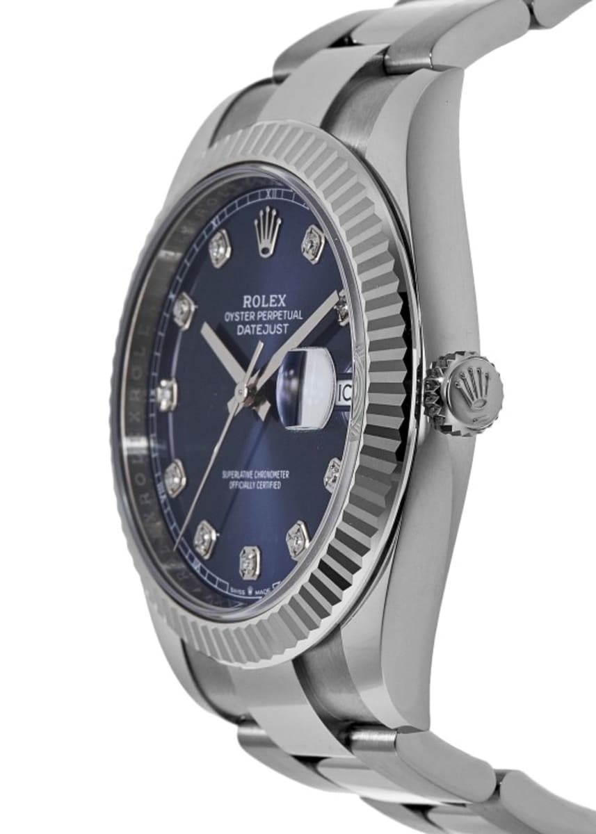 Rolex Datejust 41 Stainless Steel Blue Diamond Dial Men