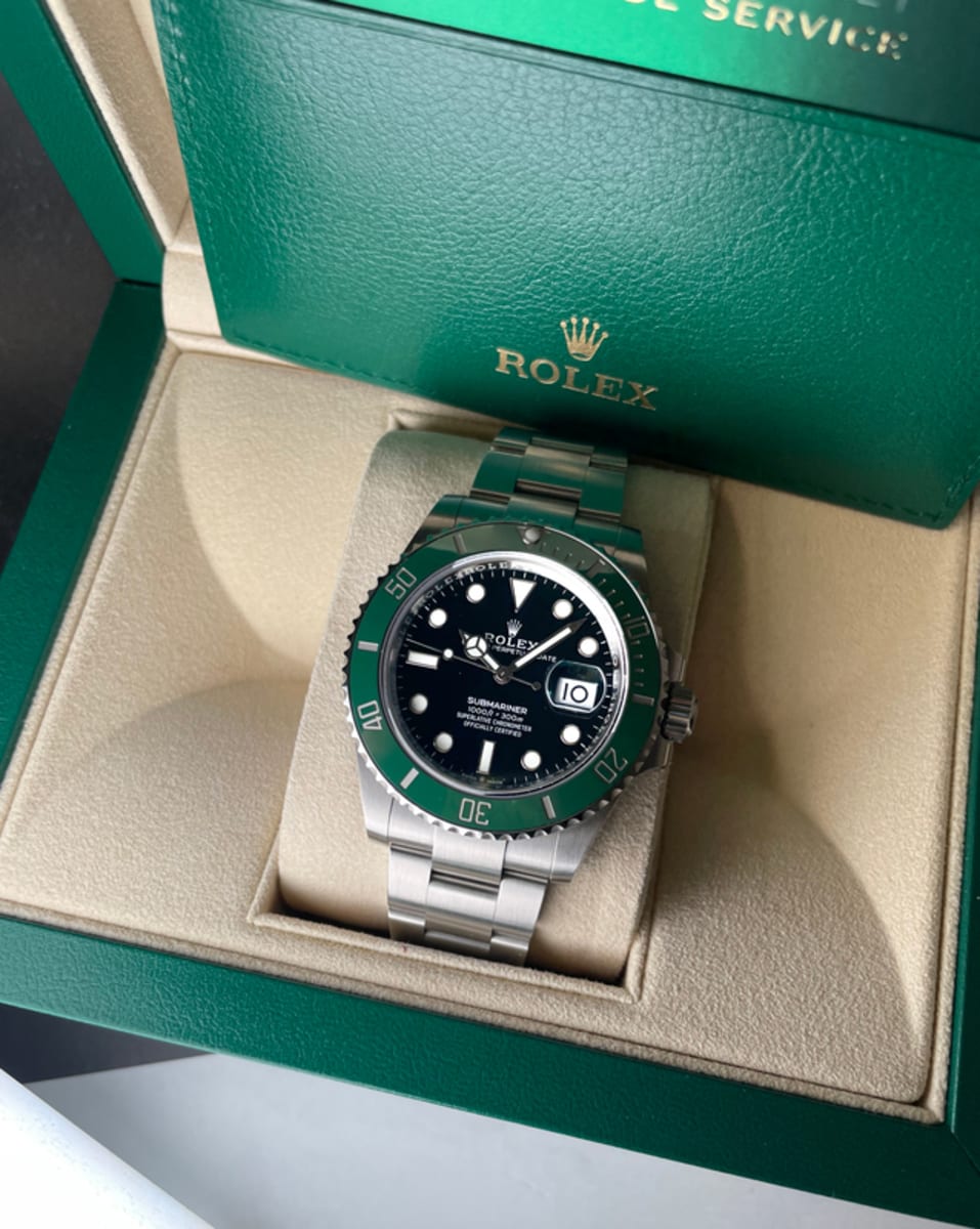 Rolex Submariner 41mm Watch, Oystersteel, Green Bezel Black Dial,  M126610lv-0002