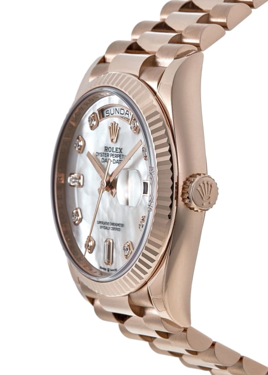 Rolex Day-Date Rose Gold Mother-of-Pearl Diamond Dial Women 