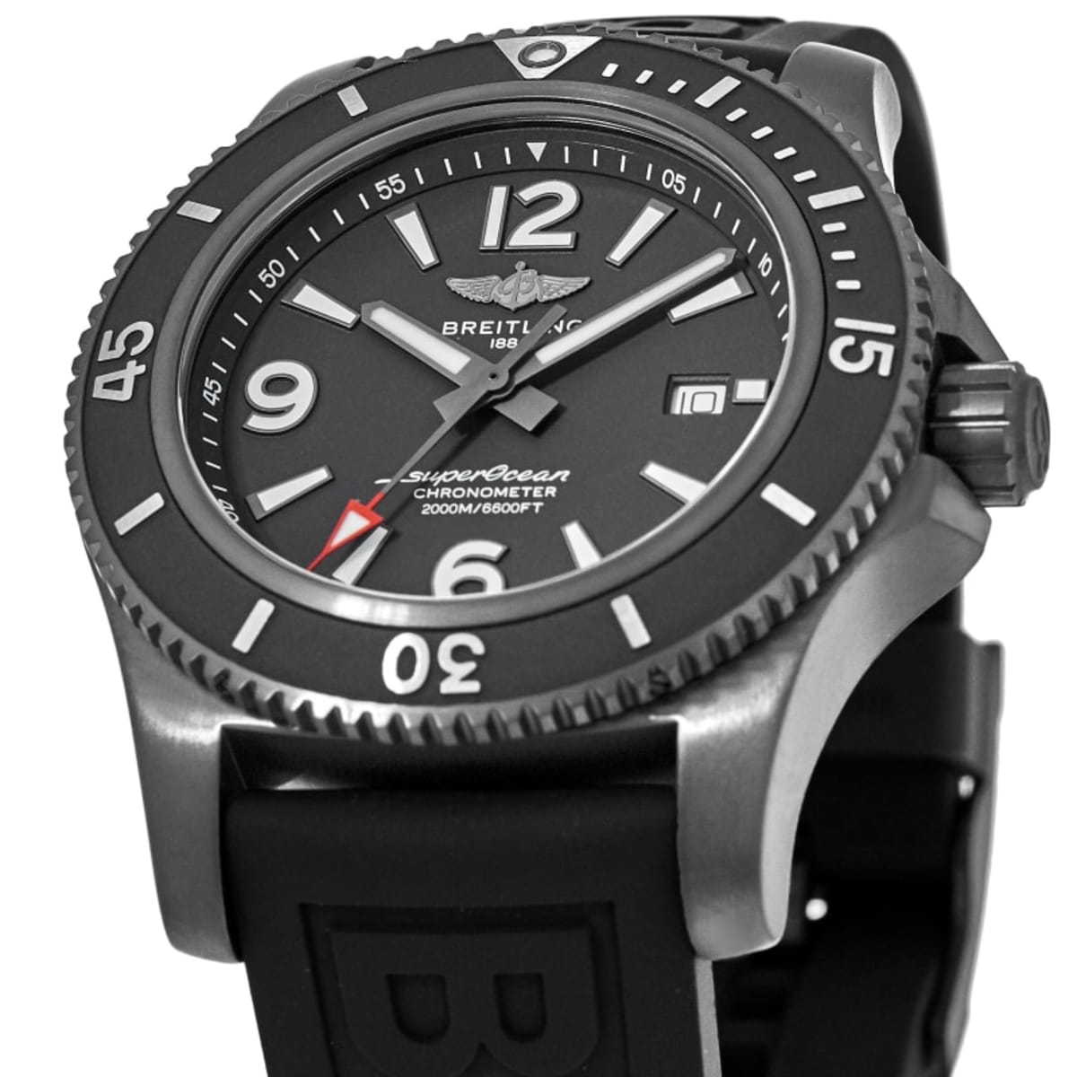 Breitling Superocean 46 Black Steel Black Rubber Strap Men s Watch M17368B71B1S1 SD