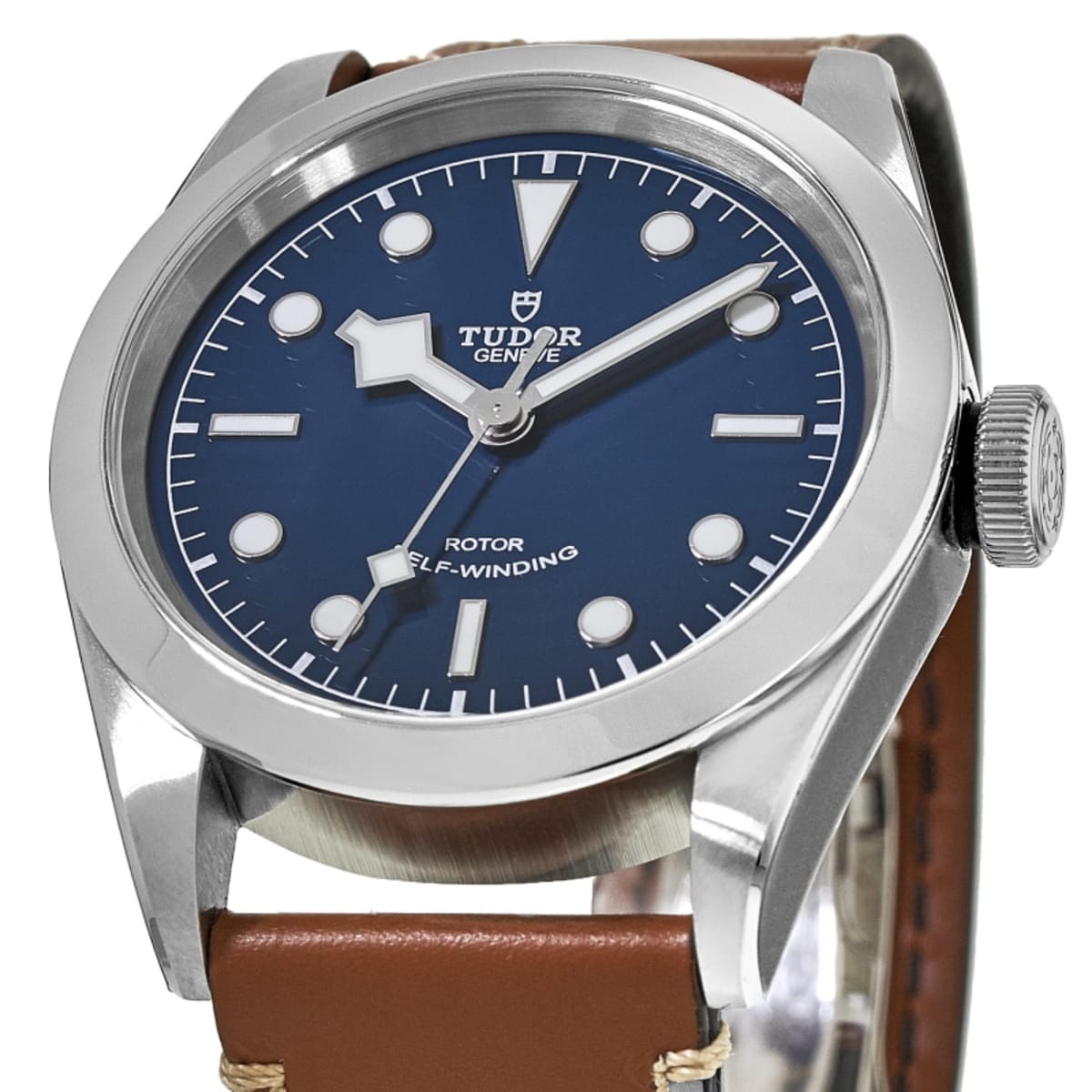 Tudor Black Bay 36 Blue Dial Brown Leather Strap Unisex Watch  