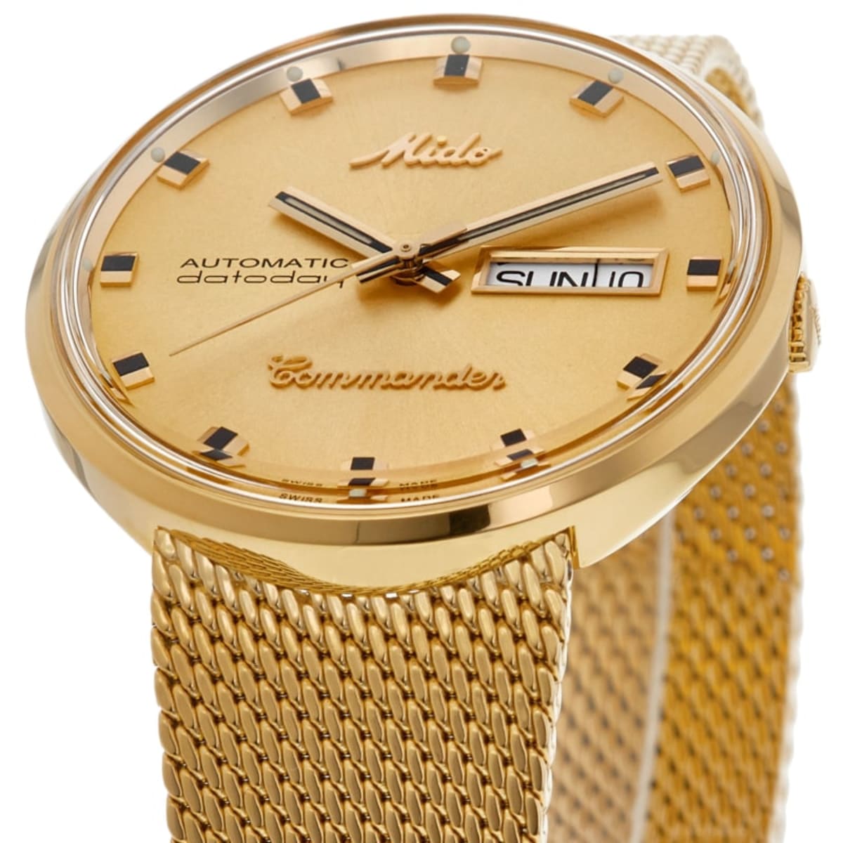 Mido Commander 1959 Gold Tone Steel Men 
