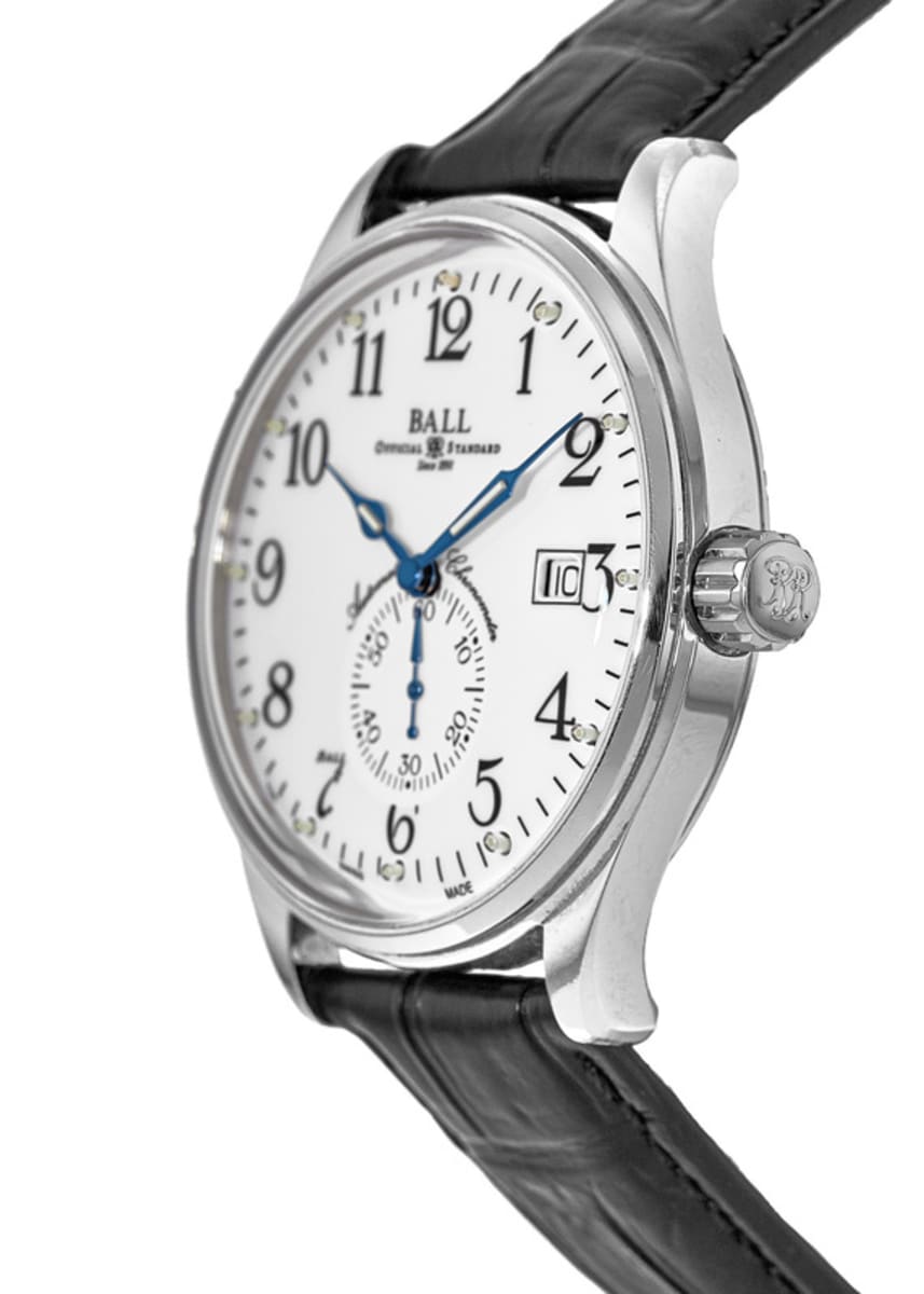 Ball Trainmaster Standard Time Chronometer Black Alligator