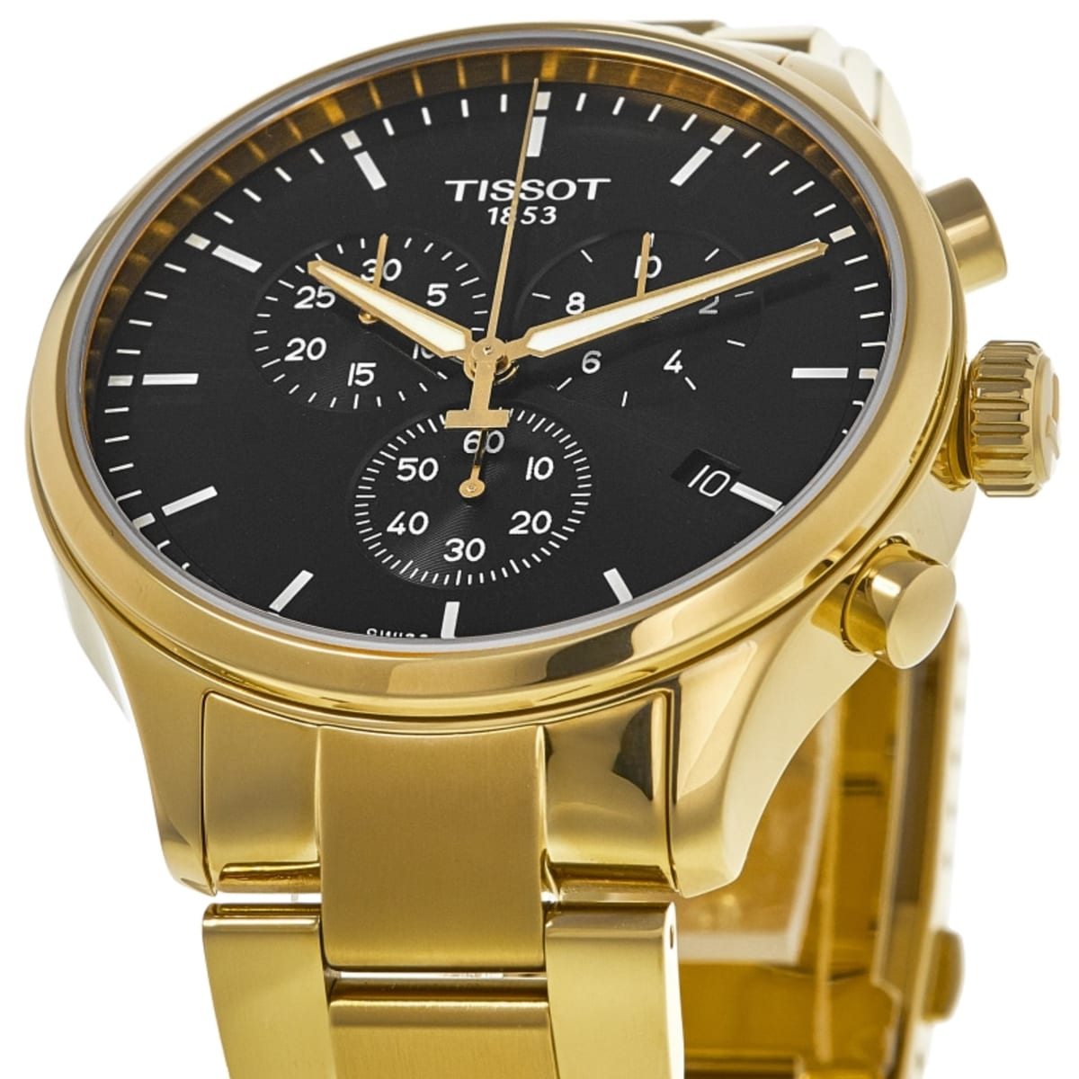 Tissot Chrono XL Classic Black Dial Gold Tone Steel Men's Watch