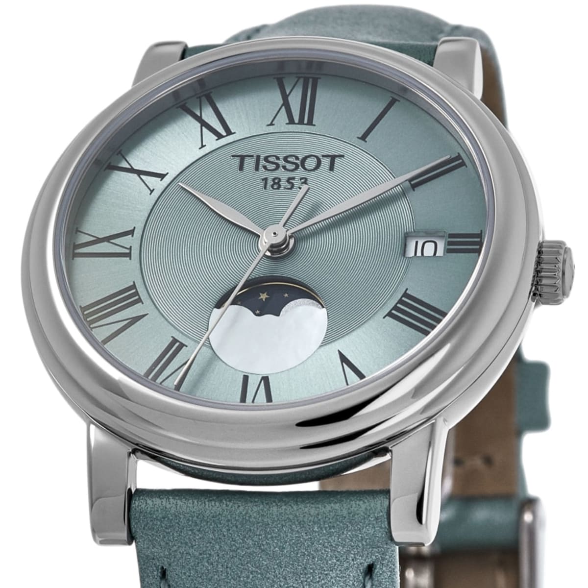 New Women\'s Tissot Carson Premium Light Blue Dial Watch Tissot Carson Premium Lady Moonphase 32 mm Light-Blue Dial  main image 4