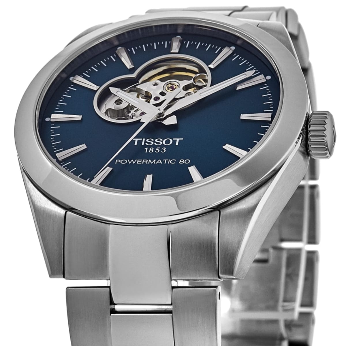 Tissot Gentleman Open Heart Automatic Blue Dial Steel Men s Watch T127.407.11.041.01