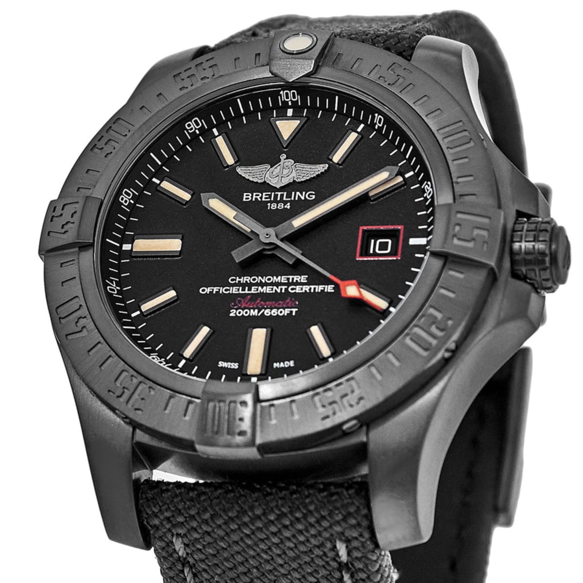 Breitling Avenger Avenger Blackbird 44 Automatic Black Titanium Fabric