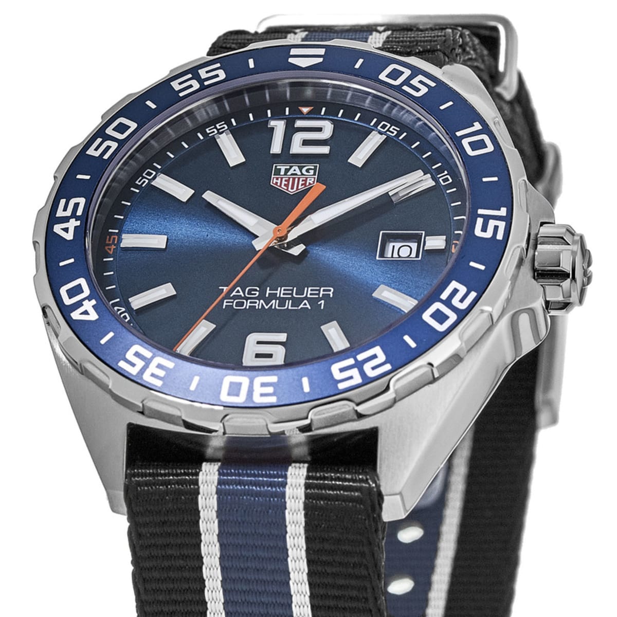 Tag Heuer Formula 1 Quartz Blue Dial Nato Strap Men's Watch WAZ1010.FC8197 | WatchMaxx.com