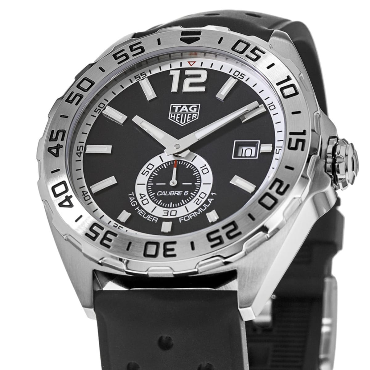 Tag Heuer Formula 1 Calibre 6 Black Dial Black Rubber Men's Watch WAZ2012.FT8024